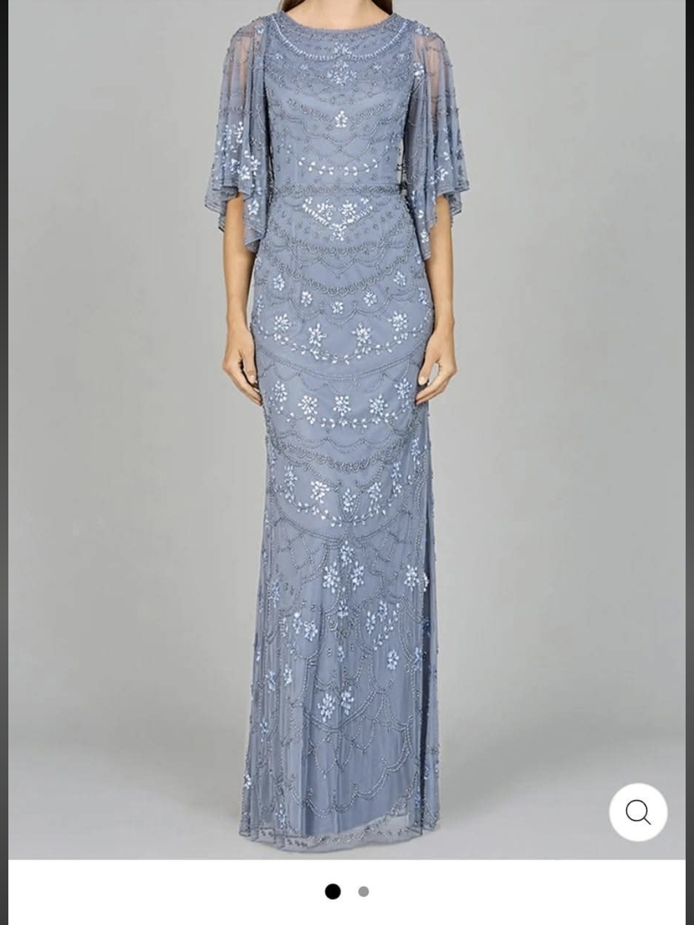 Embellished Slate Blue Evening Gown